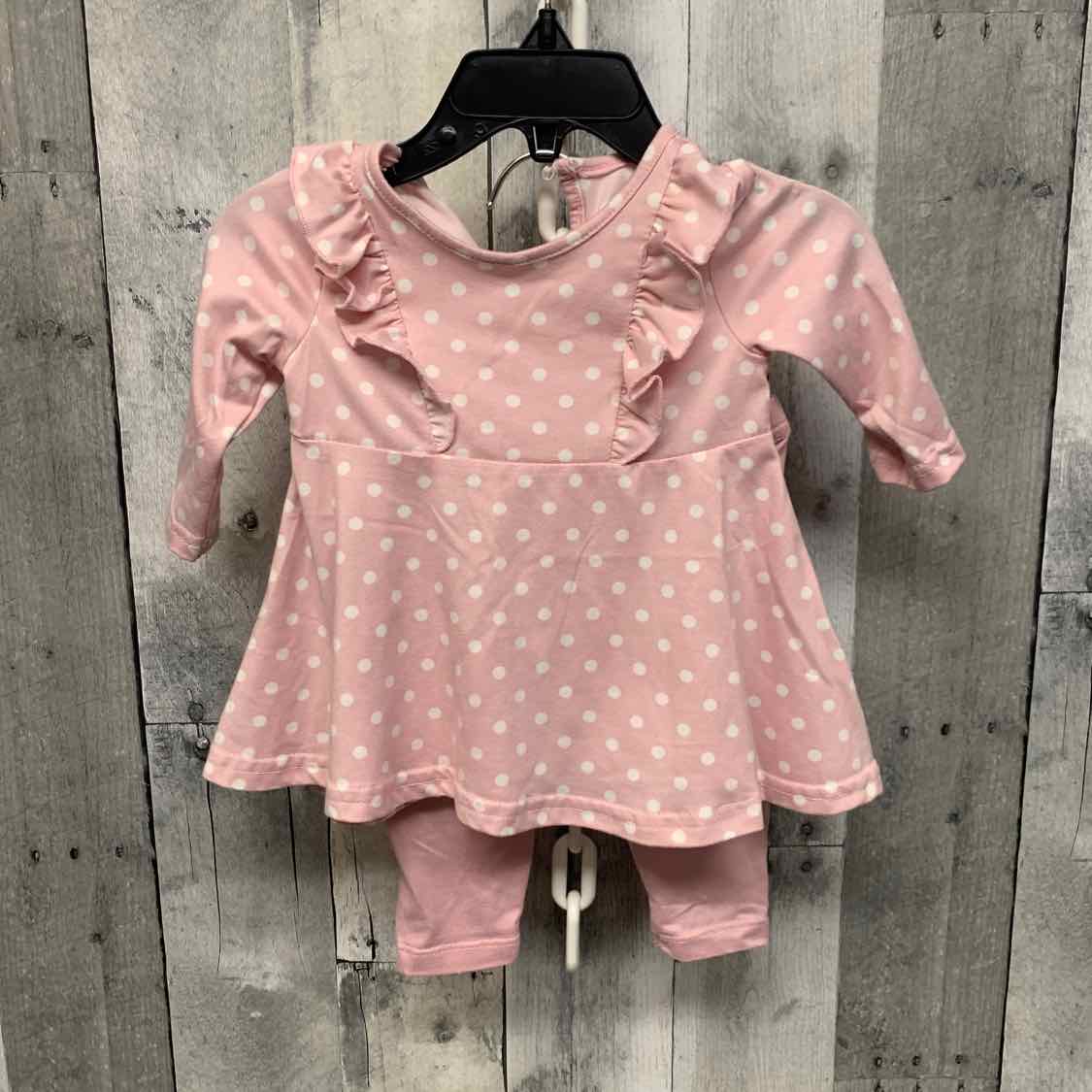Size 0-3 Months Pink/White B Brand Shirt/Leggings