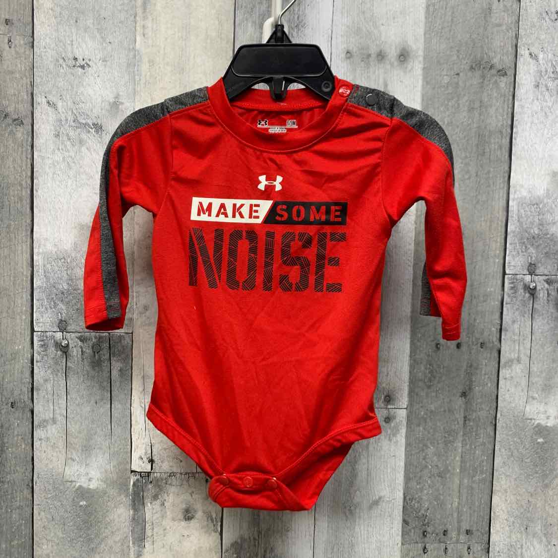 Size 6-9 Months Red/Gray Sport Brand Bodysuit