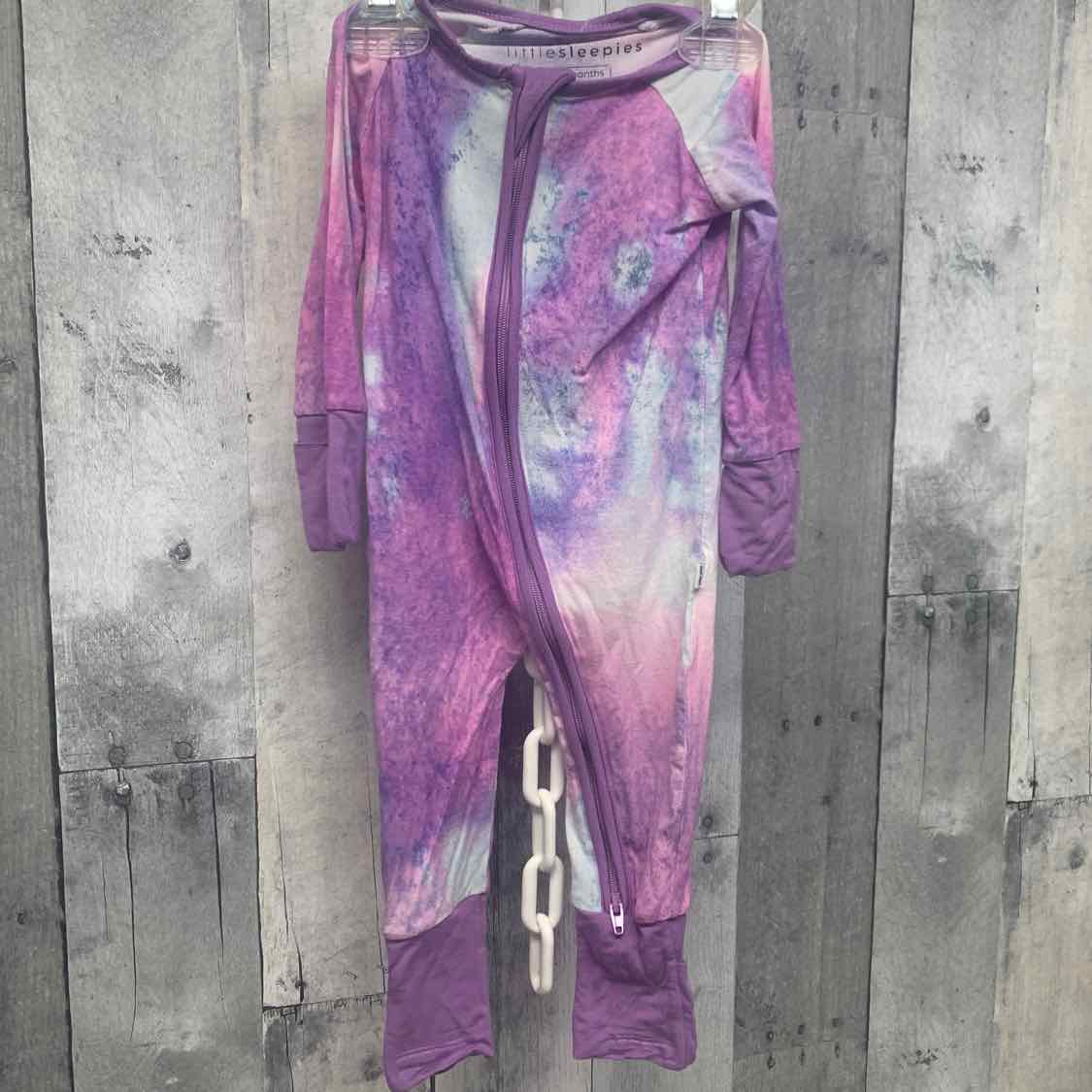 Size 0-3 Months Purple/Blue Little Sleepies Footy PJs
