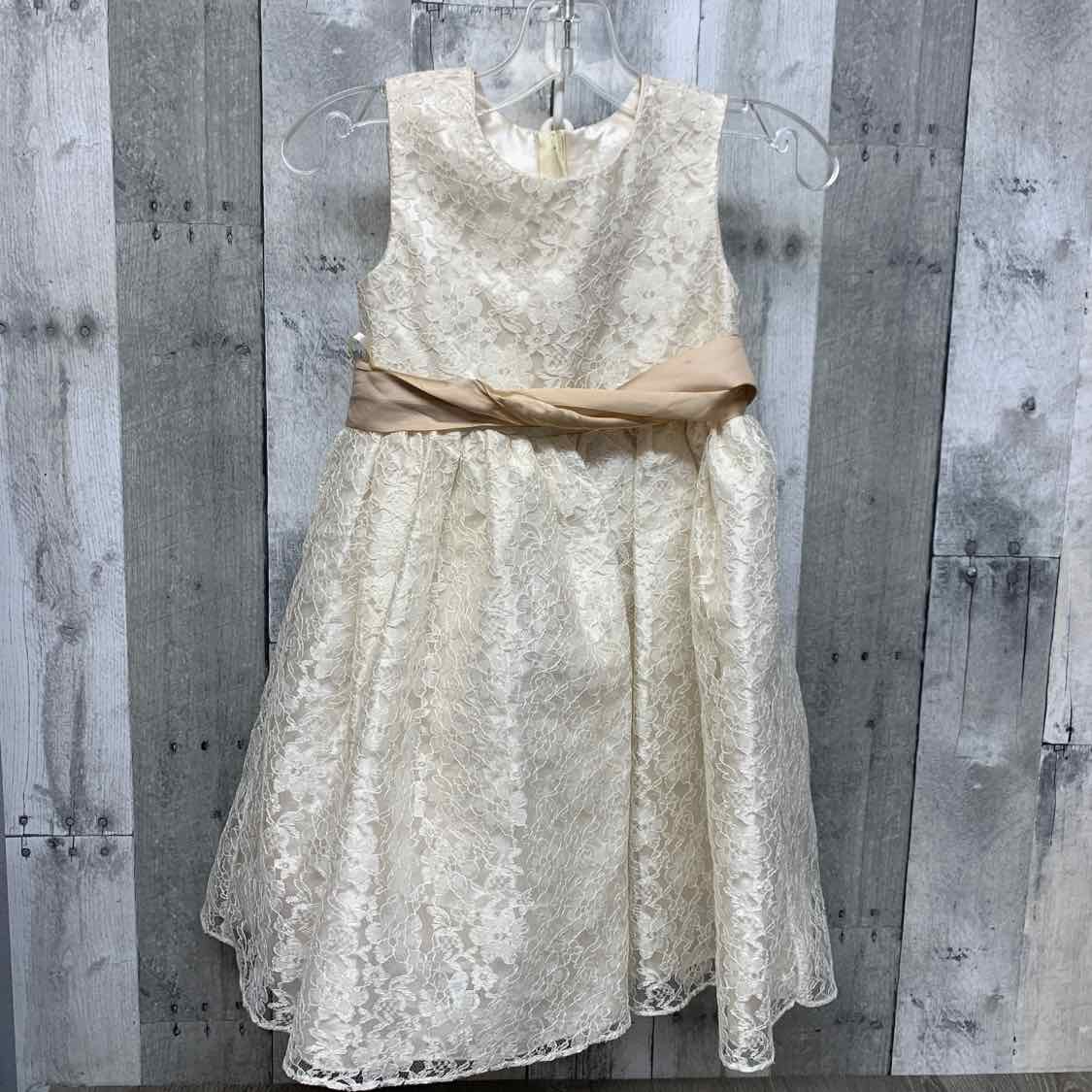 Size 4 White/Tan B Brand Dress - Party