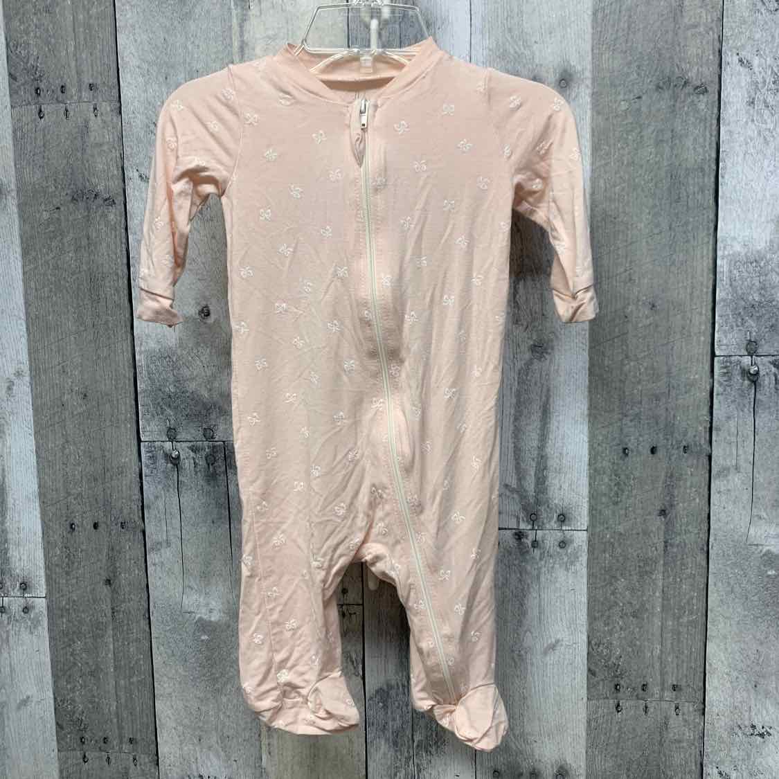 Size 3-6 Months Pink/White Bamboo Footy PJs