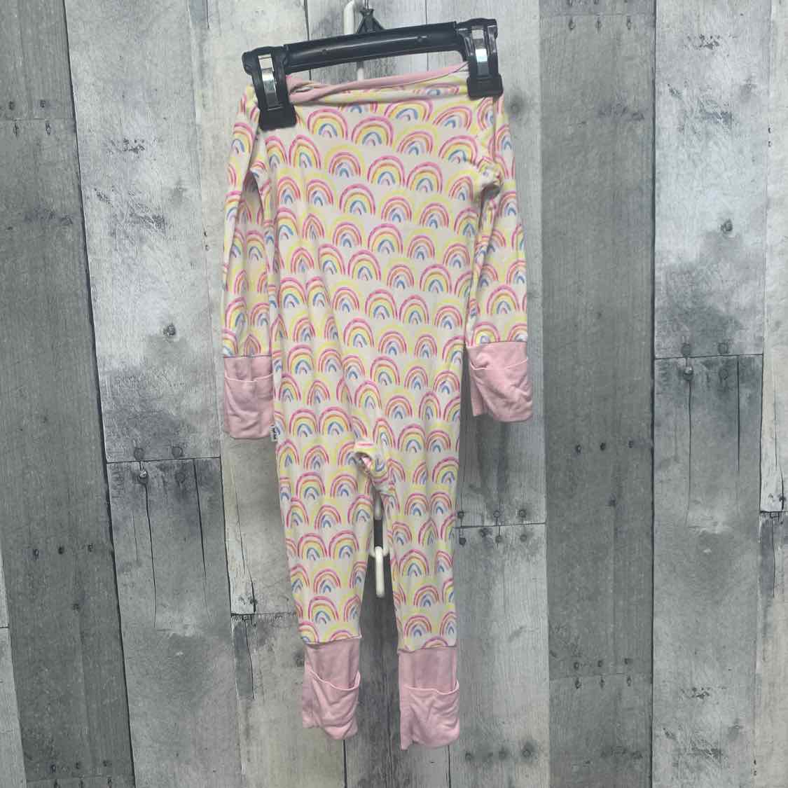 Size 0-3 Months Pink Graphic Little Sleepies Footy PJs