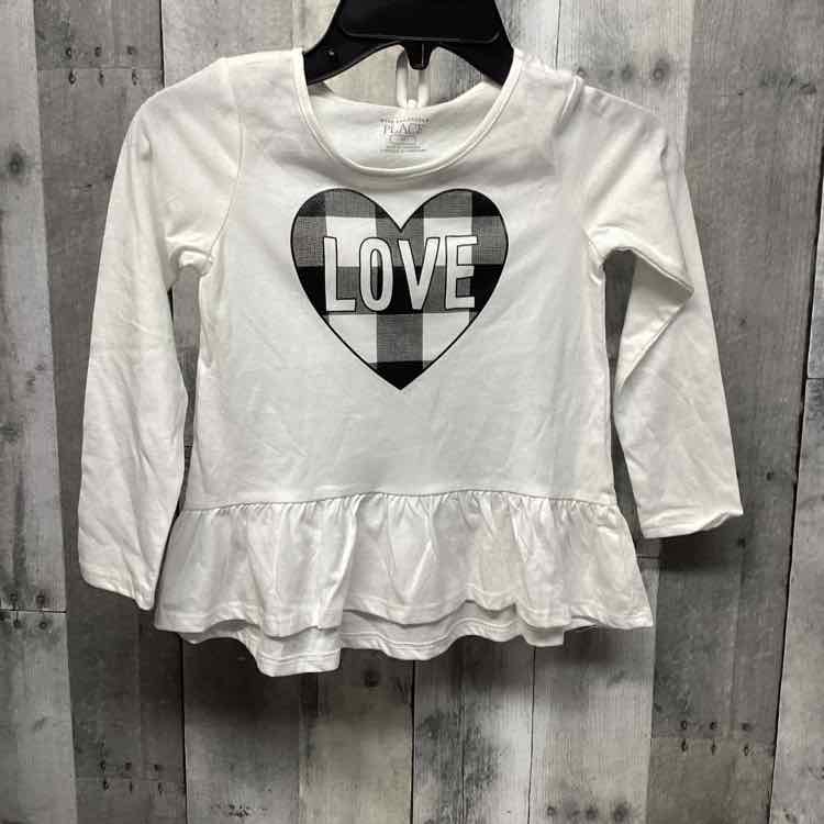 Size 4T White/Black Children's Place Long Sleeve Shirt