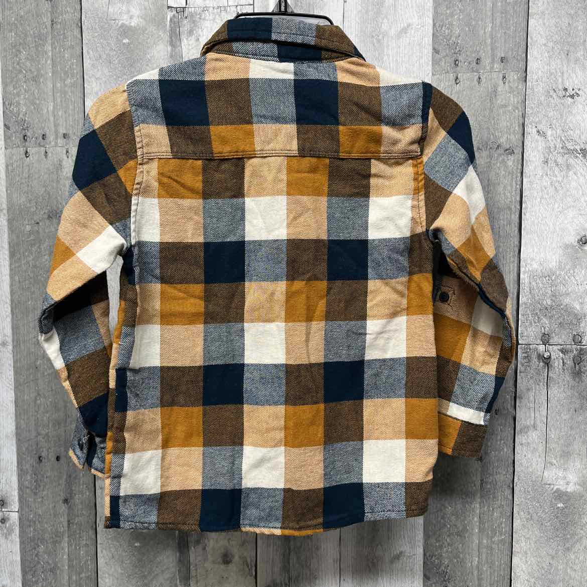Size 5 Brown/Navy DKNY LS Button Up
