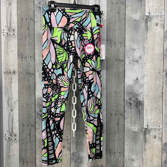 Size 10 Black Print Justice Athletic Pants