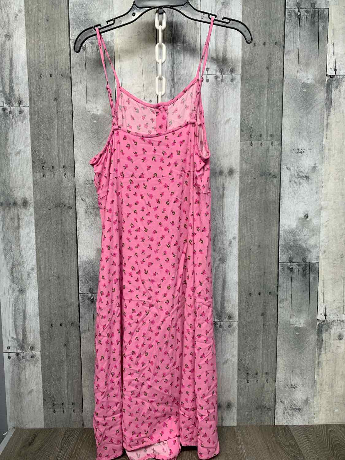 Size 14/16 Pink Floral Print Lands' End Dress - Knit