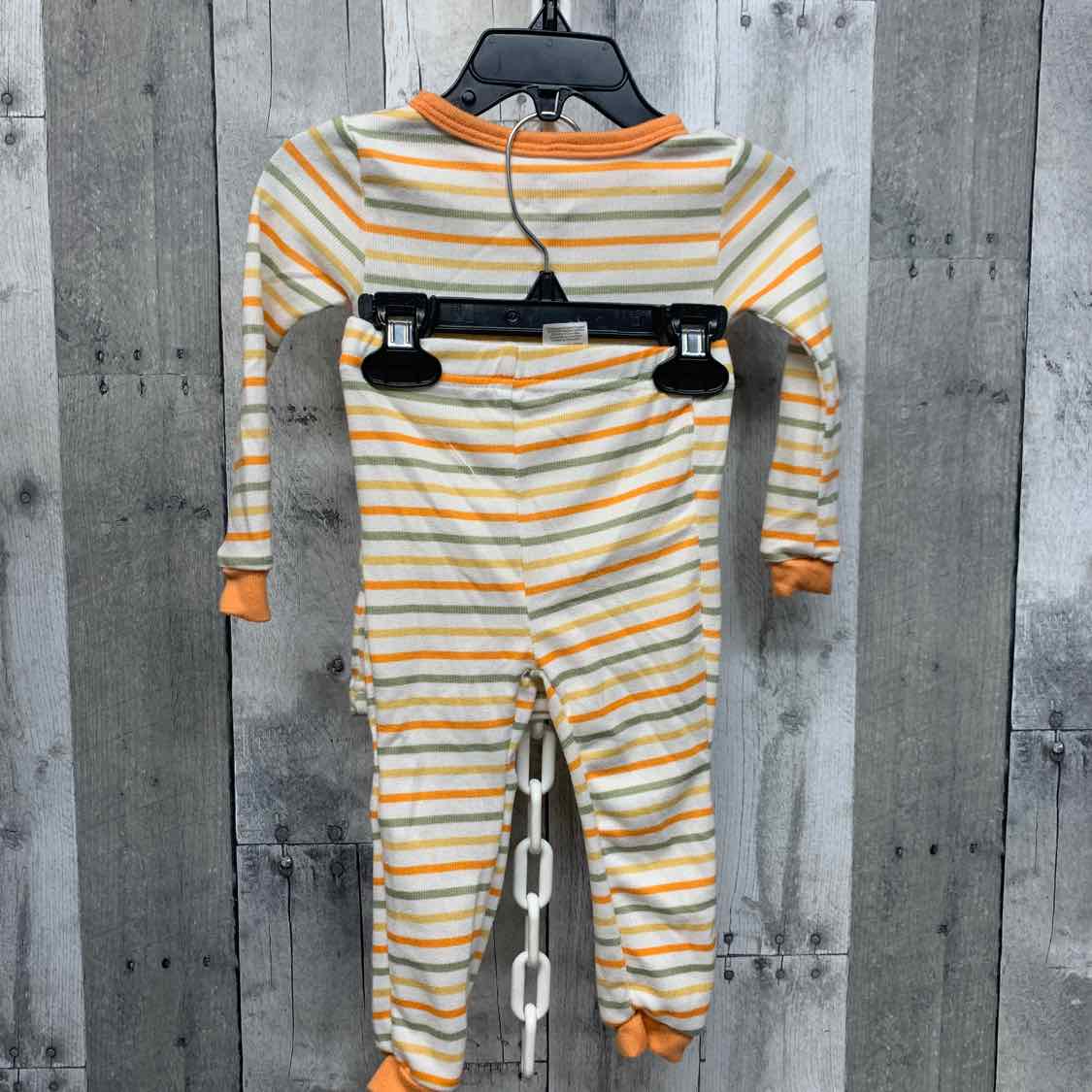 Size 12 Months Tan/Orange B Brand 2pc PJs