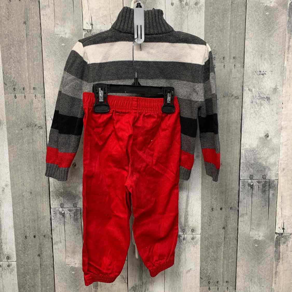 Size 24 Months Gray/Red Nautica Shirt/Pants