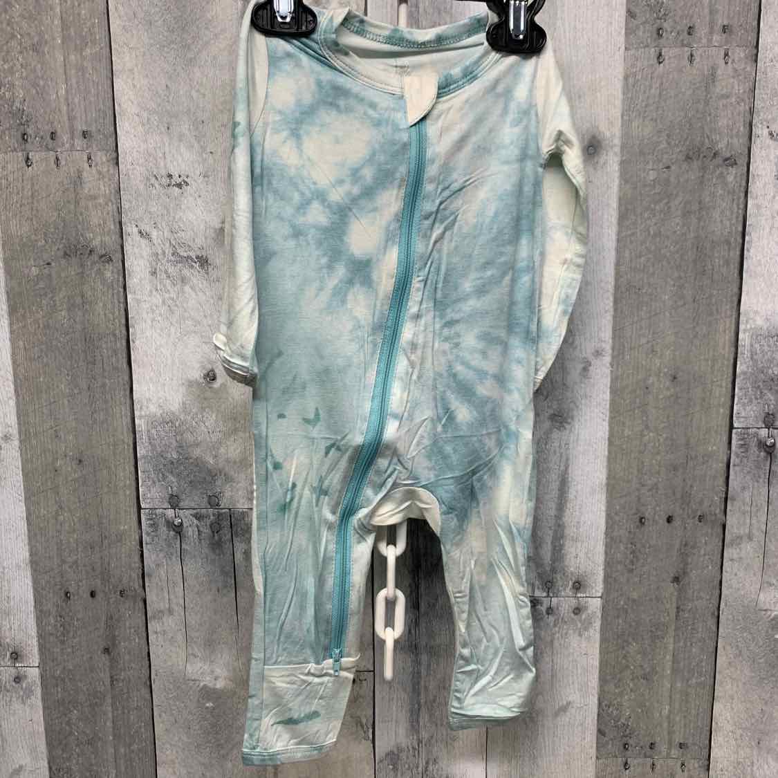 Size 6-12 Months Teal Print Little Buggins Romper