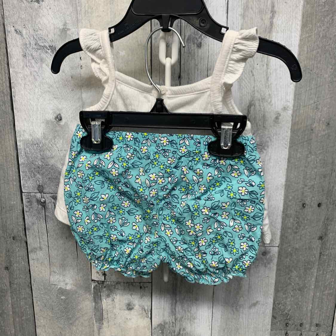 Size 6 Months White/Blue Carter's Shirt/Shorts