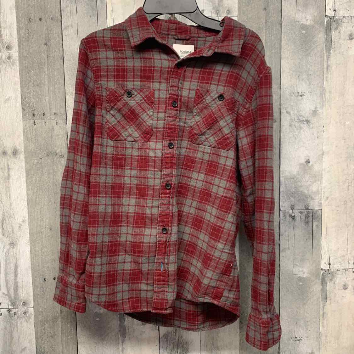 Size Large Red/Gray Sonoma LS Button Up