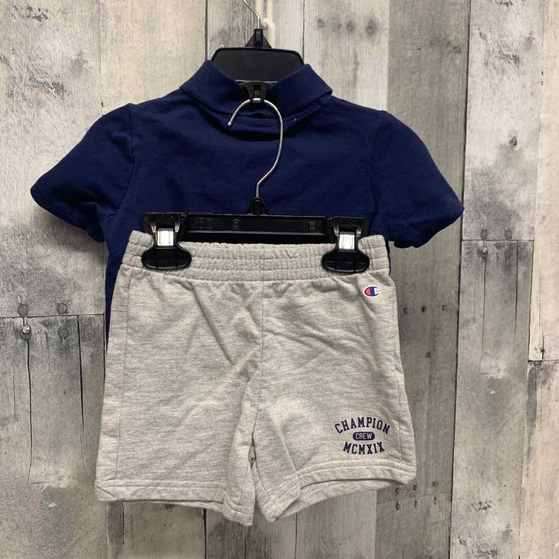 Size 18 Months Navy/Gray Champion Shirt/Shorts - OodlesCB
