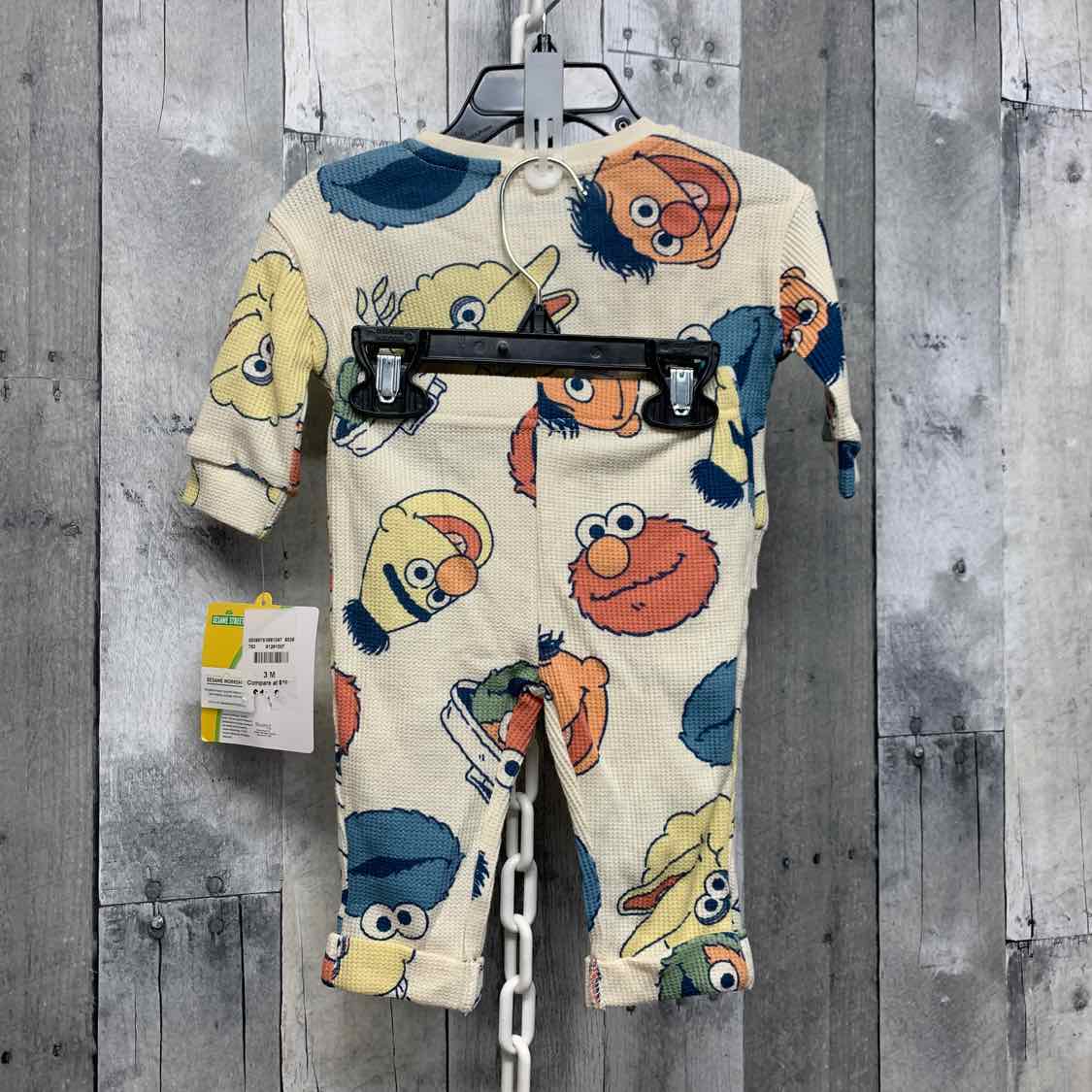 Size 3 Months Ivory Graphic Sesame Street Shirt/Pants