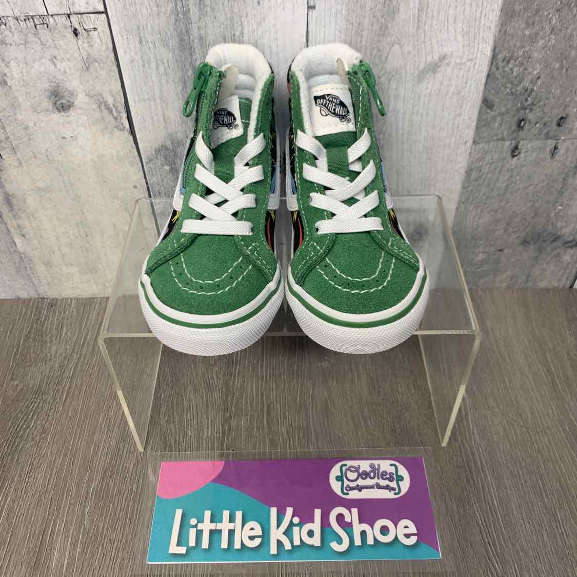 Size 5 Green/Black Vans Sneakers
