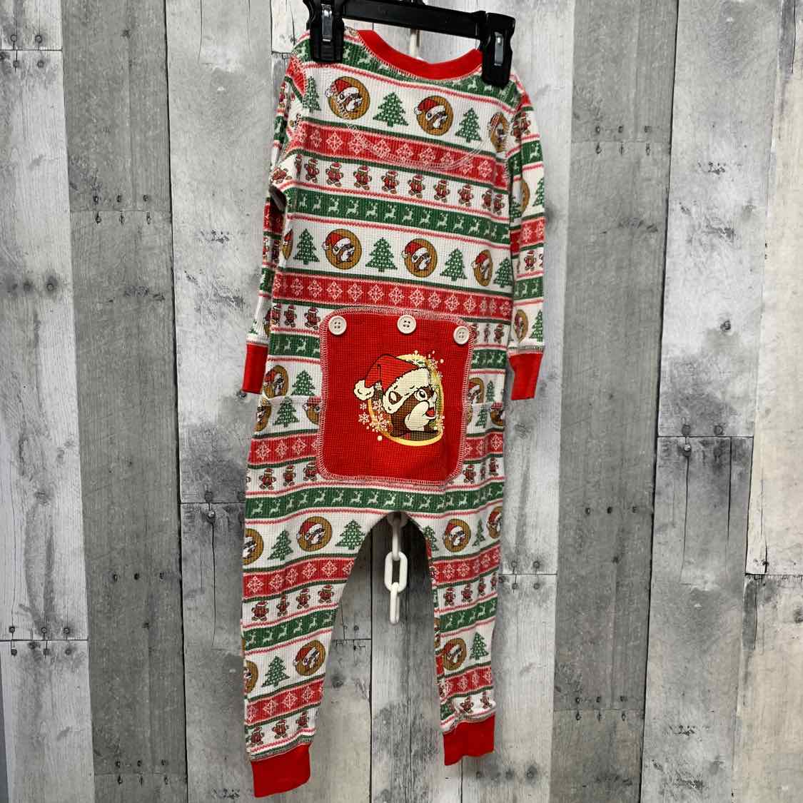 Size 2T Red/Green B Brand Footy PJs