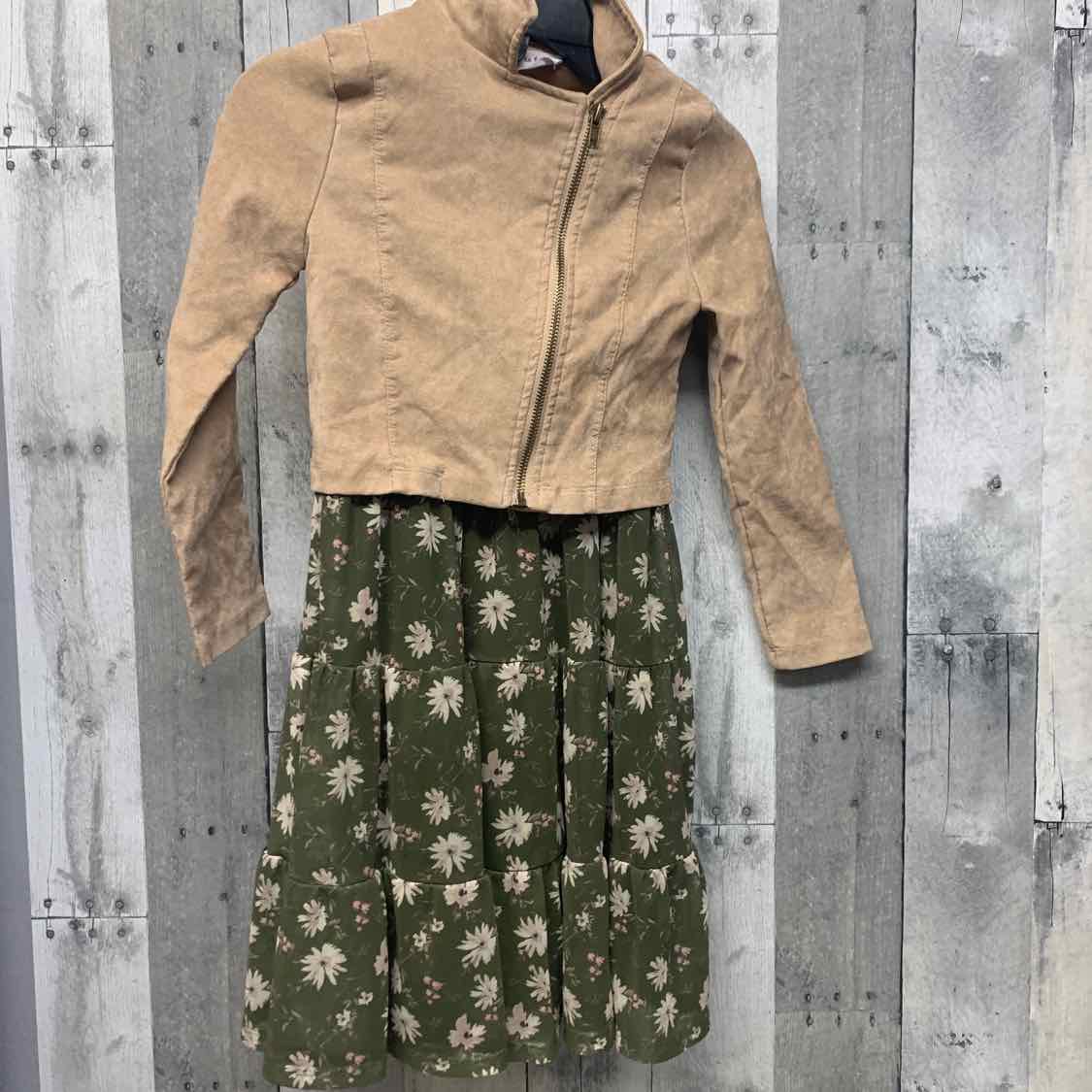 Size 6/6X Green/Tan Knit Works 2pc Dress