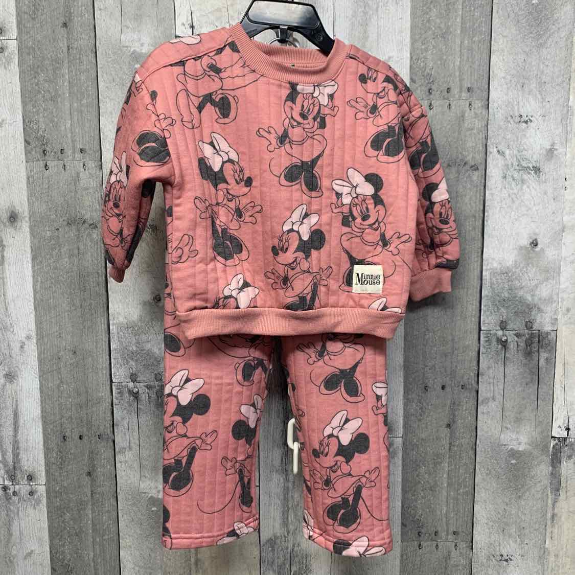 Size 24 Months Pink Print Disney Sweats - 2pc