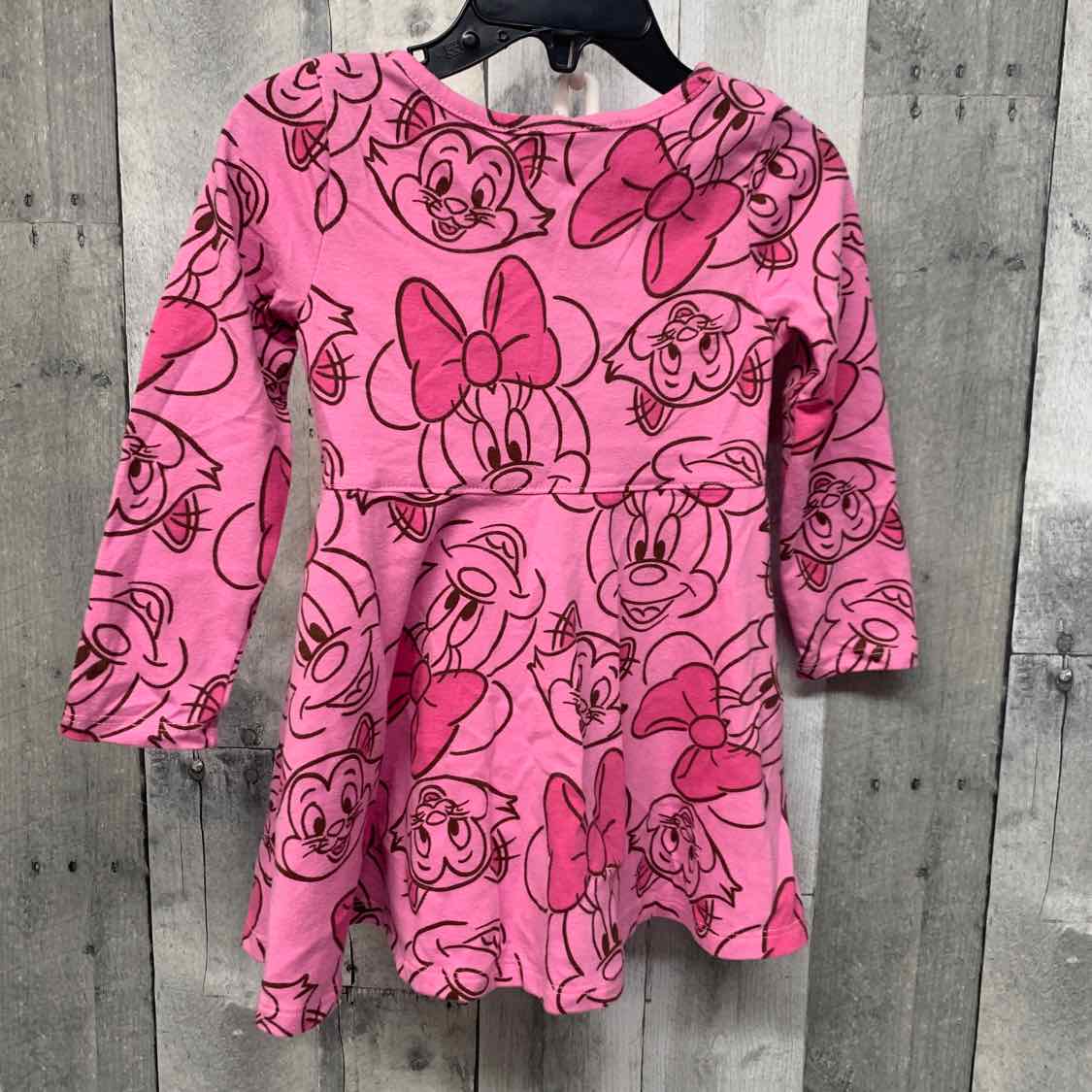 Size 2T Pink Print Disney LS Dress