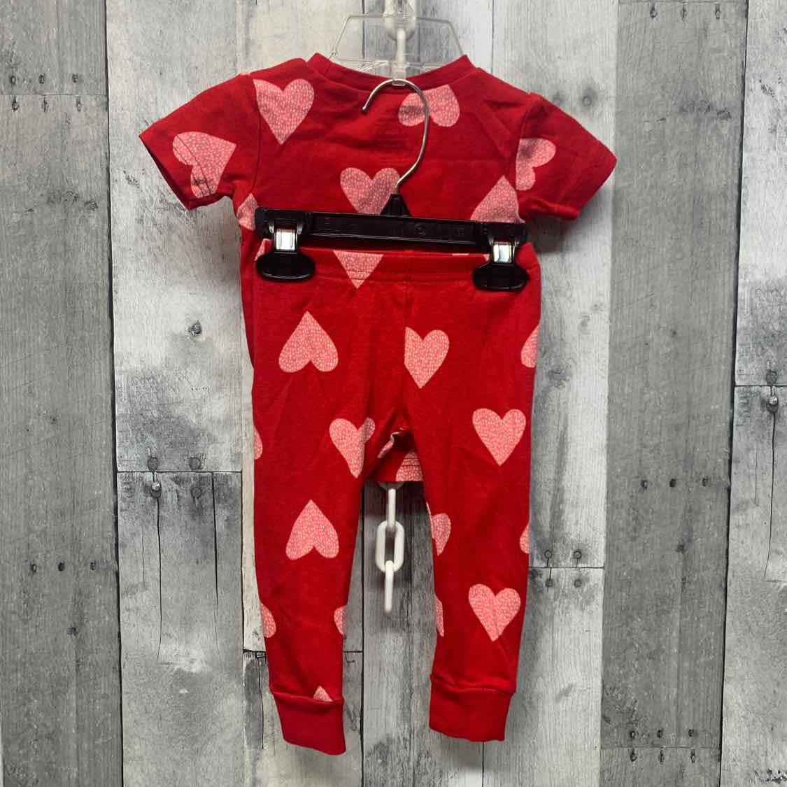 Size 12 Months Red Print Just One You 2pc PJs