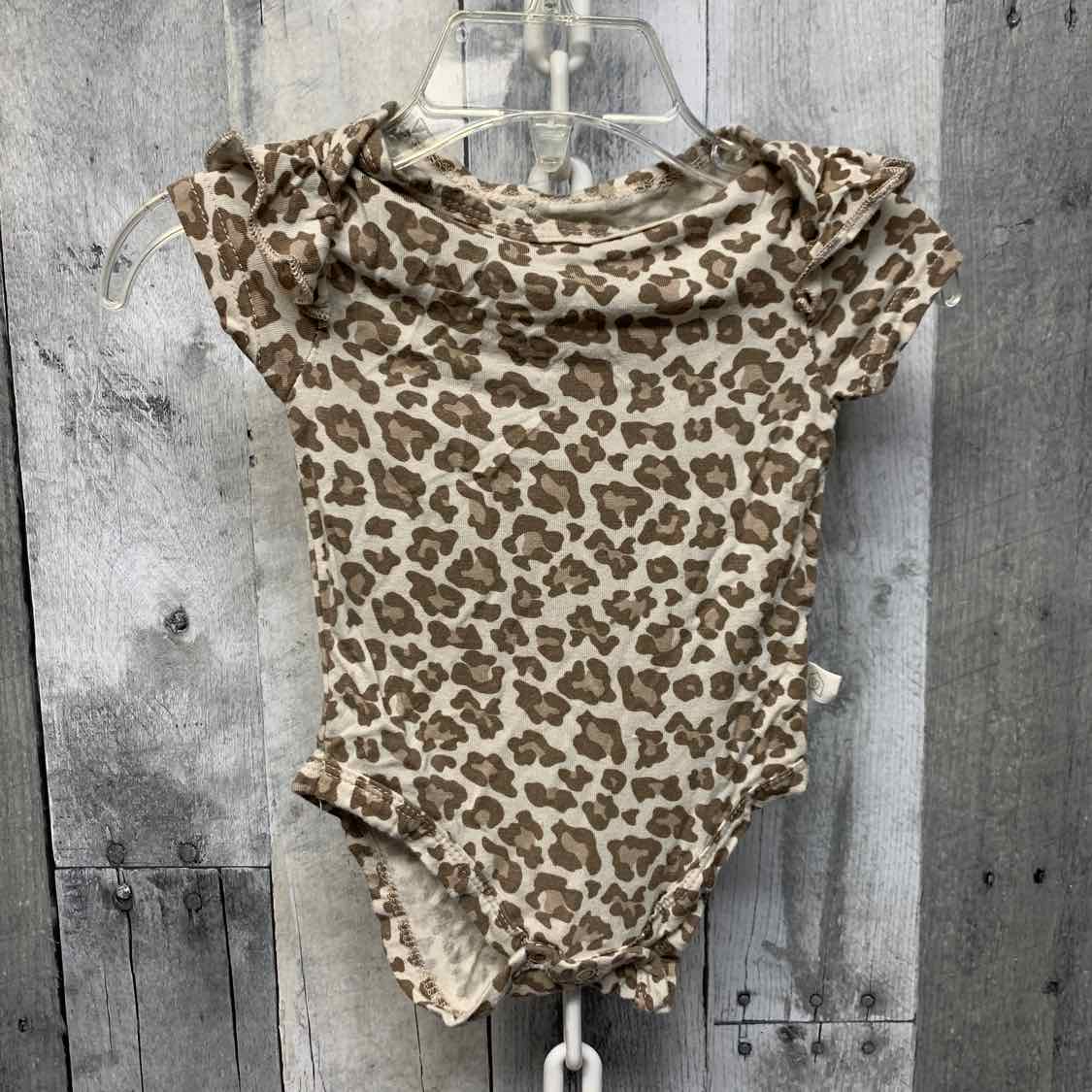 Size 0-3 Months Tan Animal Print Bamboo Bodysuit