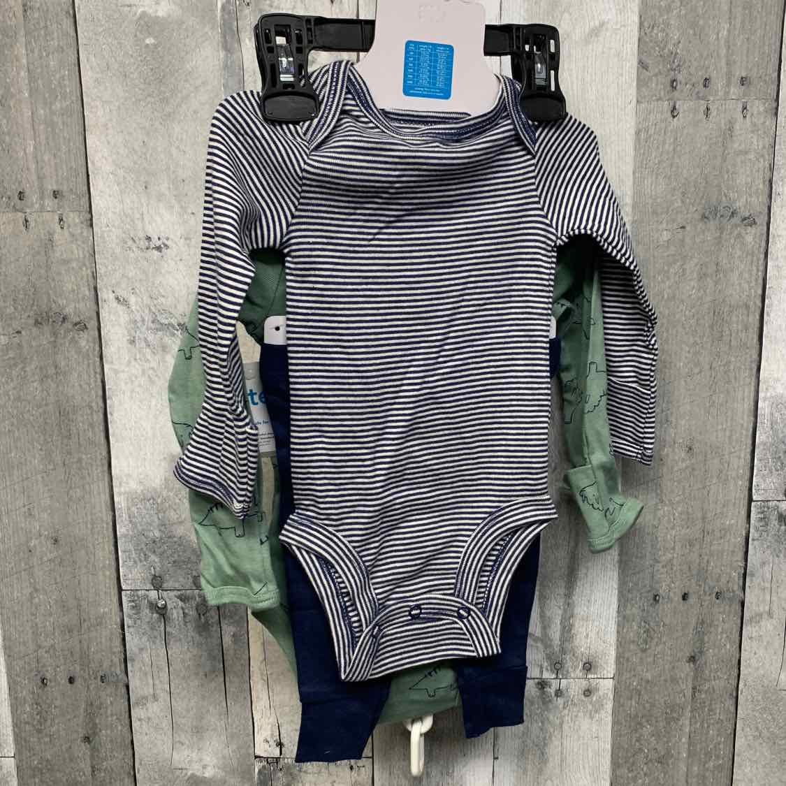 Size 3 Months Navy/Green Carter's Shirt/Pants