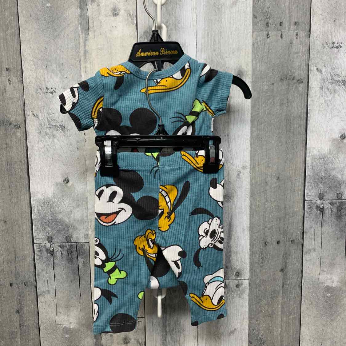 Size 0-3 Months Blue Print Disney Shirt/Pants