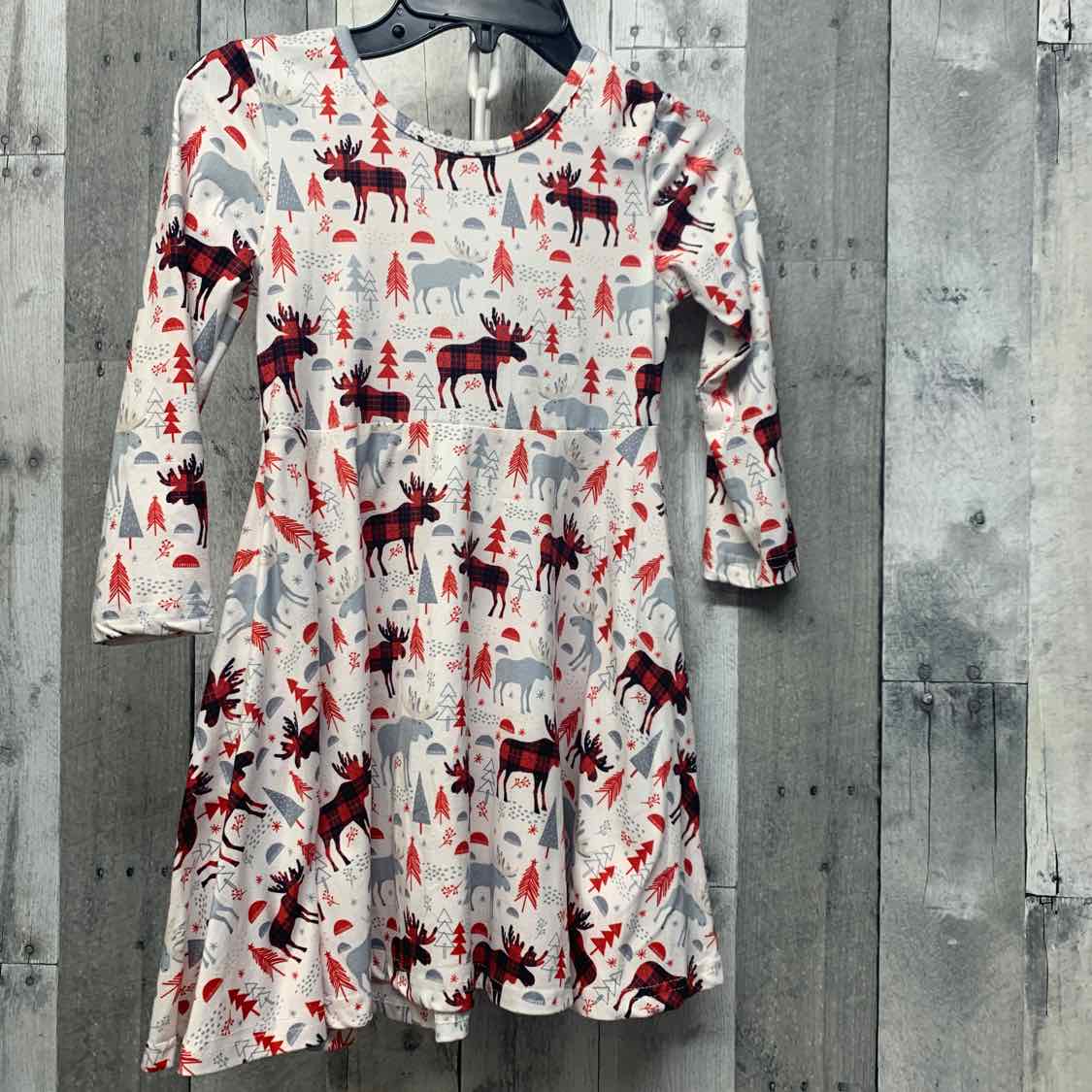 Size 5/6 White/Red Boutique Brand LS Dress