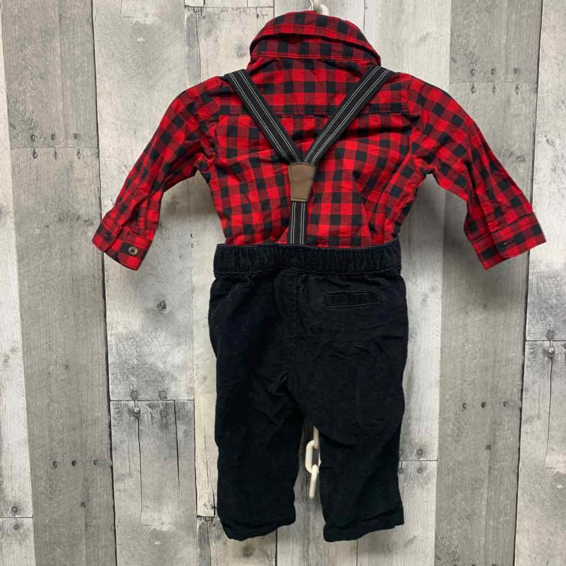 Size 6 Months Red/Black Just One You Shirt/Pants