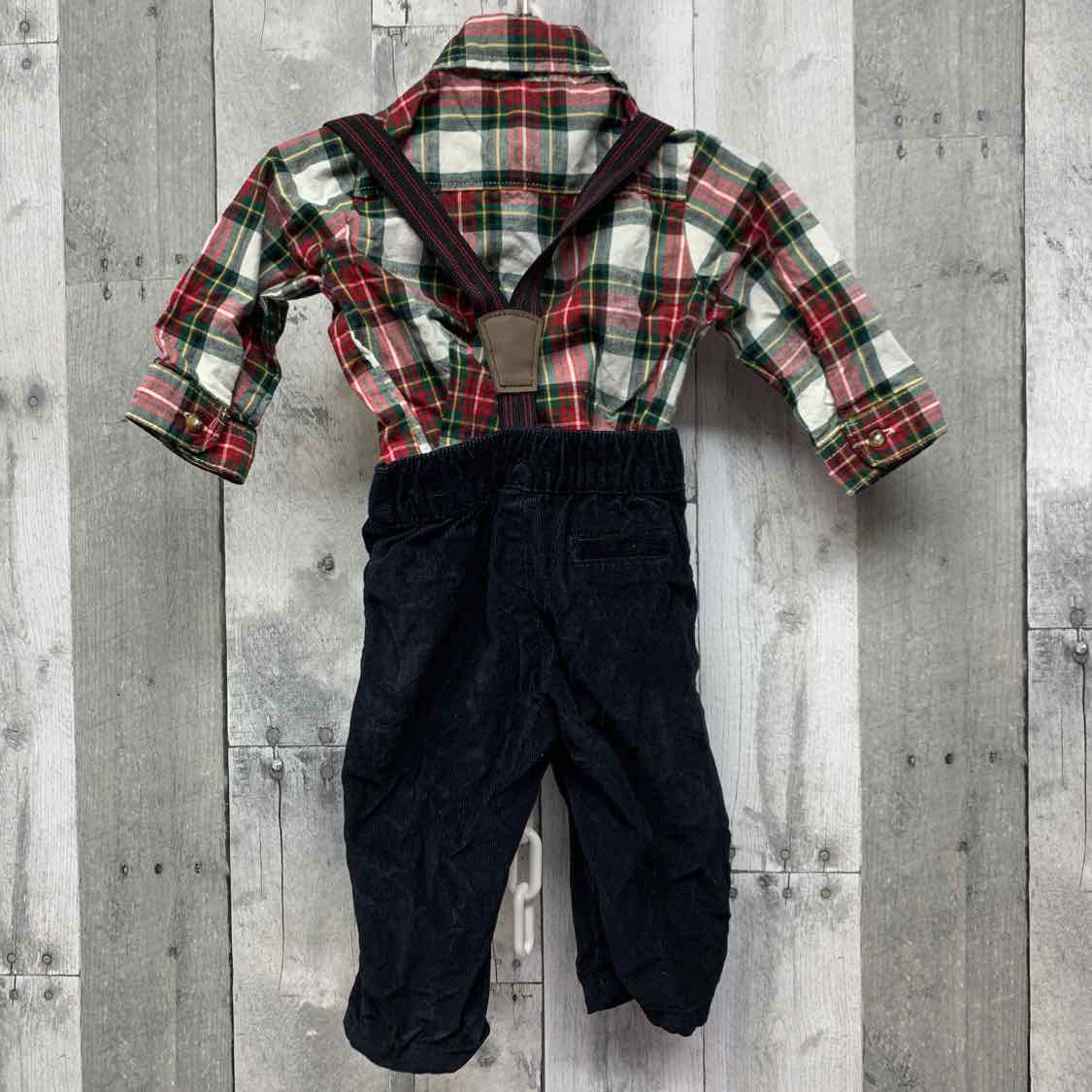 Size 6 Months Red/Black Carter's Shirt/Pants