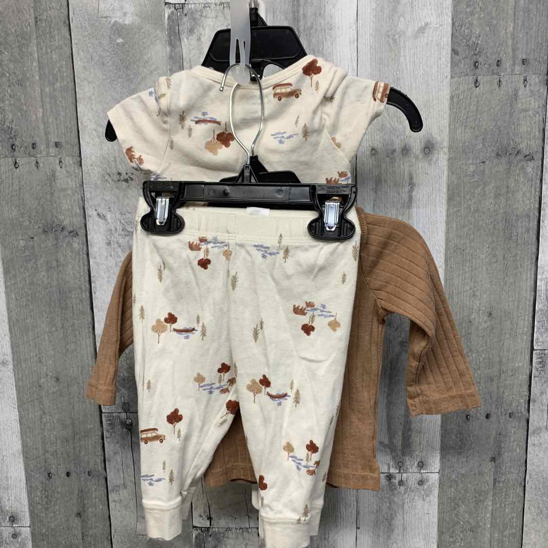 Size 6 Months Brown/White Just One You Shirt/Pants