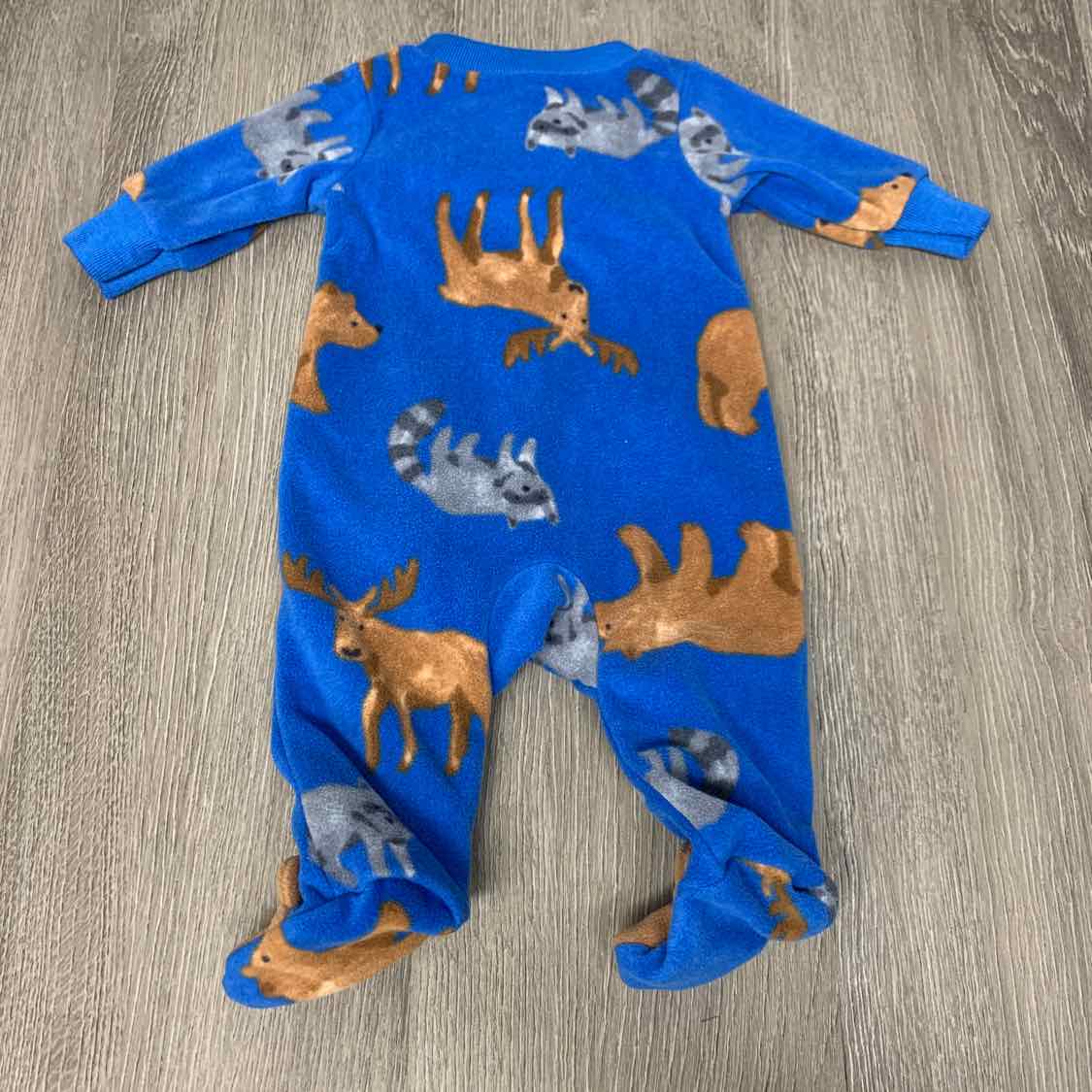 Size Preemie Blue Print Child of Mine Footy PJs