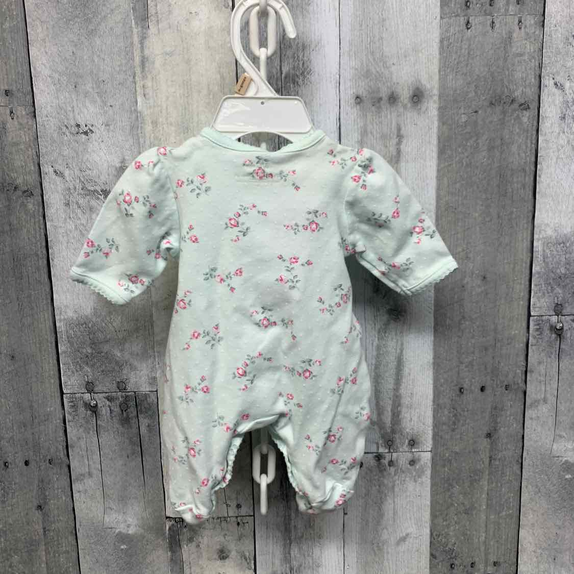 Size Preemie Mint/Pink Little Me Footy PJs