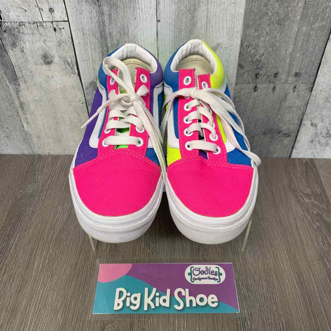 Size 3 Green/Pink Vans Sneakers