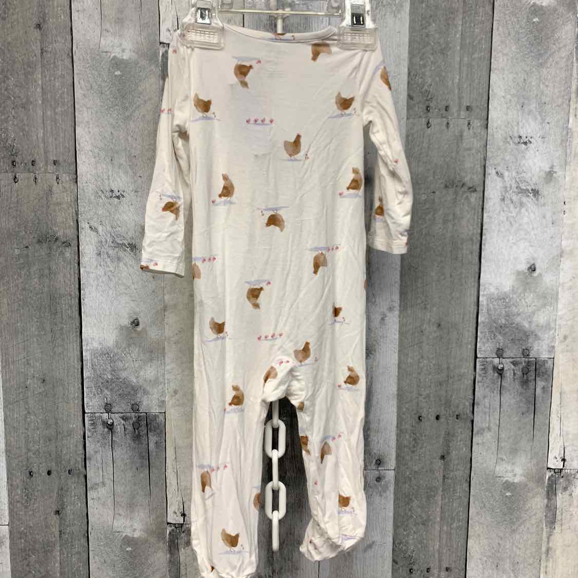 Size 9 Months White Print Just One You Footy PJs