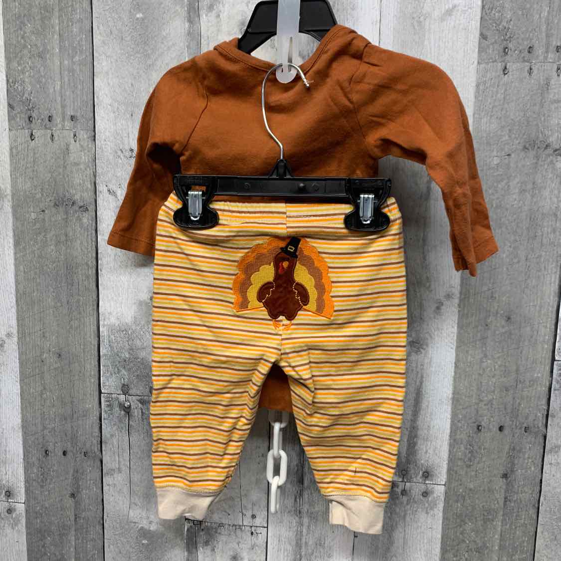 Size 3-6 Months Orange/Brown B Brand Shirt/Pants