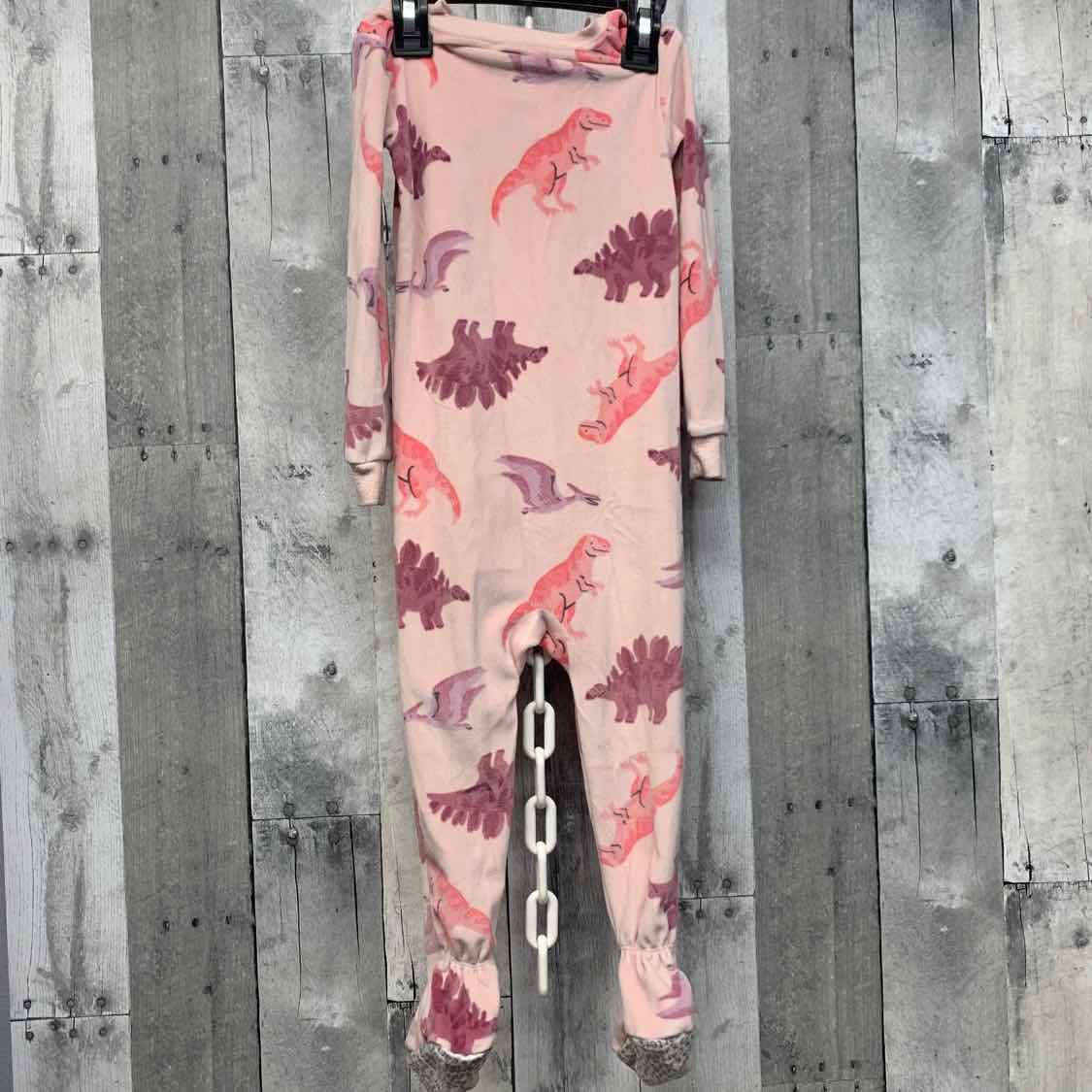 Size 2T Pink Print Carter's Footy PJs