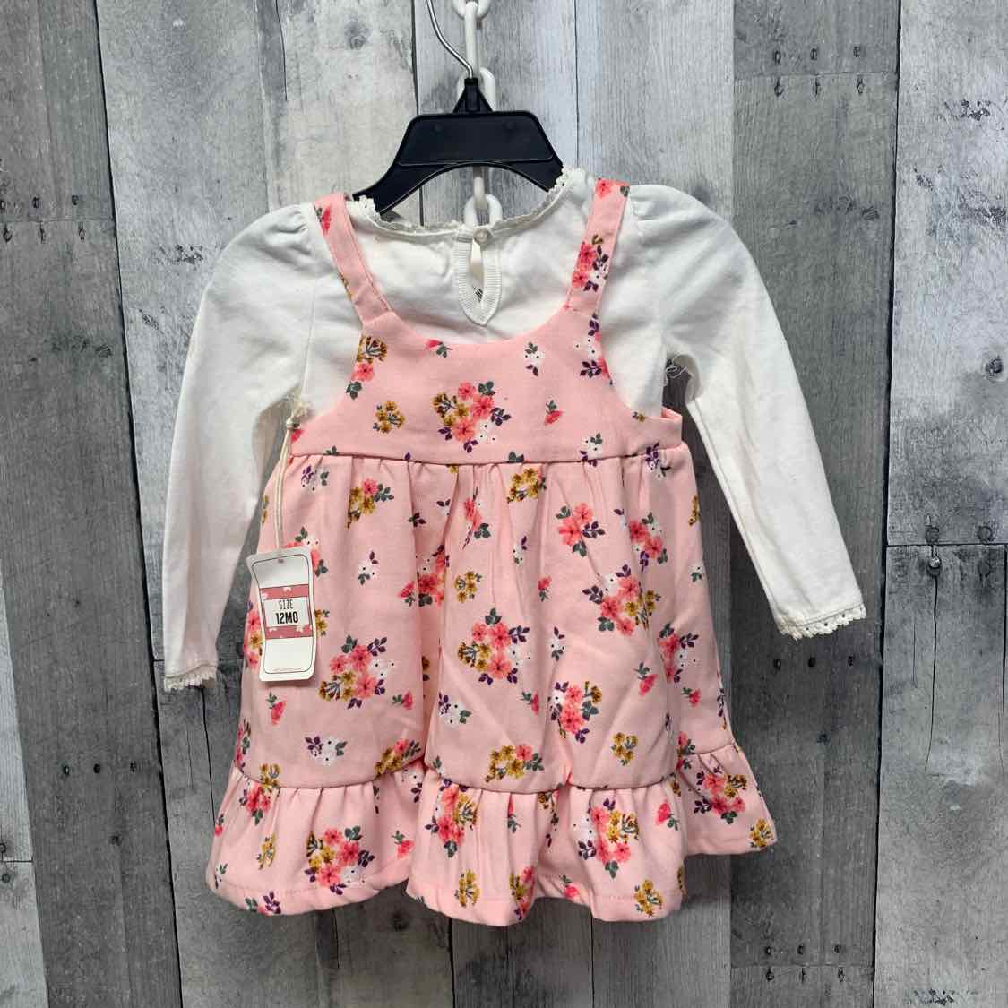 Size 12 Months White/Pink Btween 2pc Dress