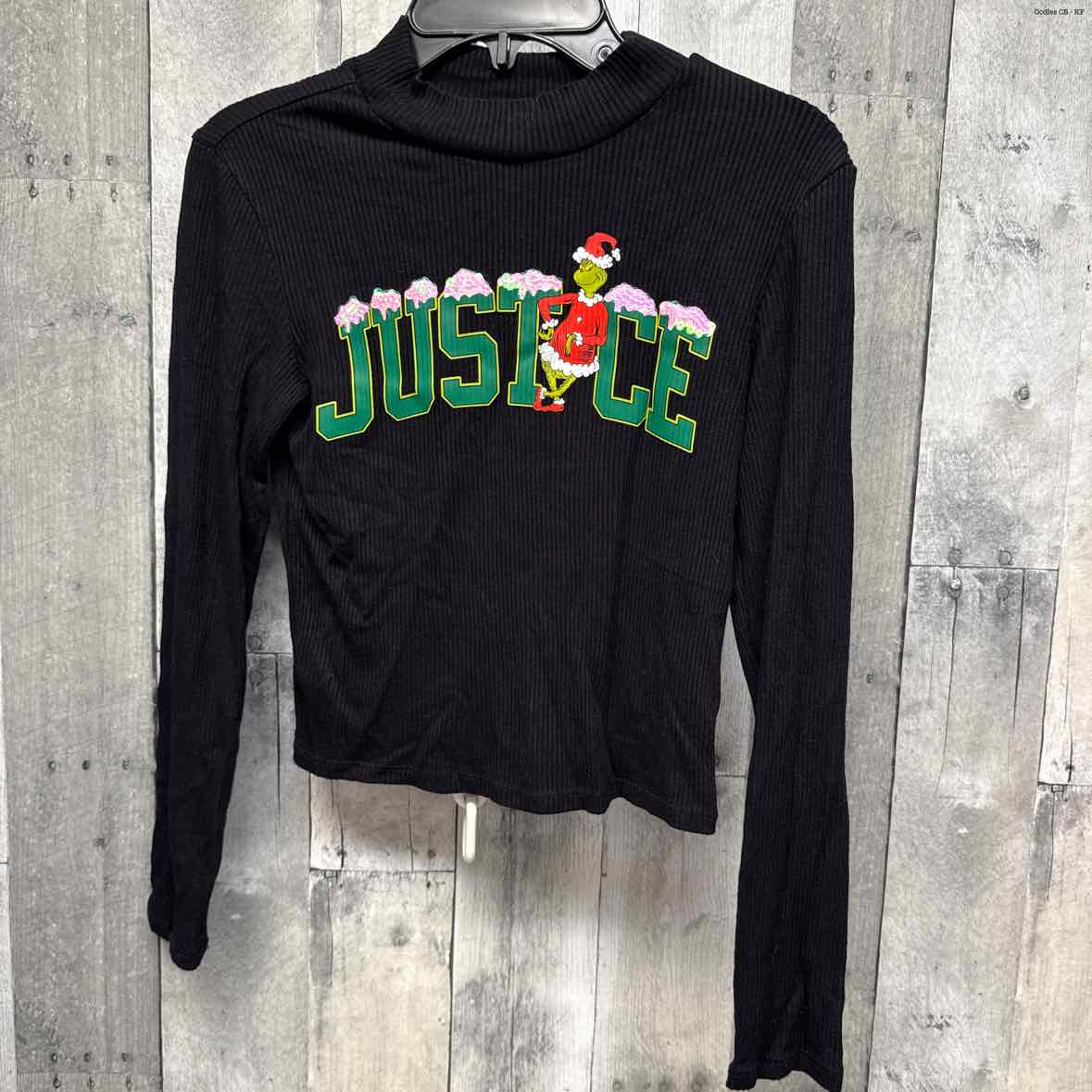 Size Medium Black Justice Long Sleeve Shirt