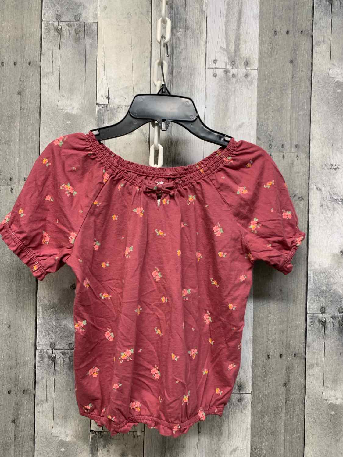 Size 12 Pink Floral Print Osh Kosh Short Sleeve Shirt