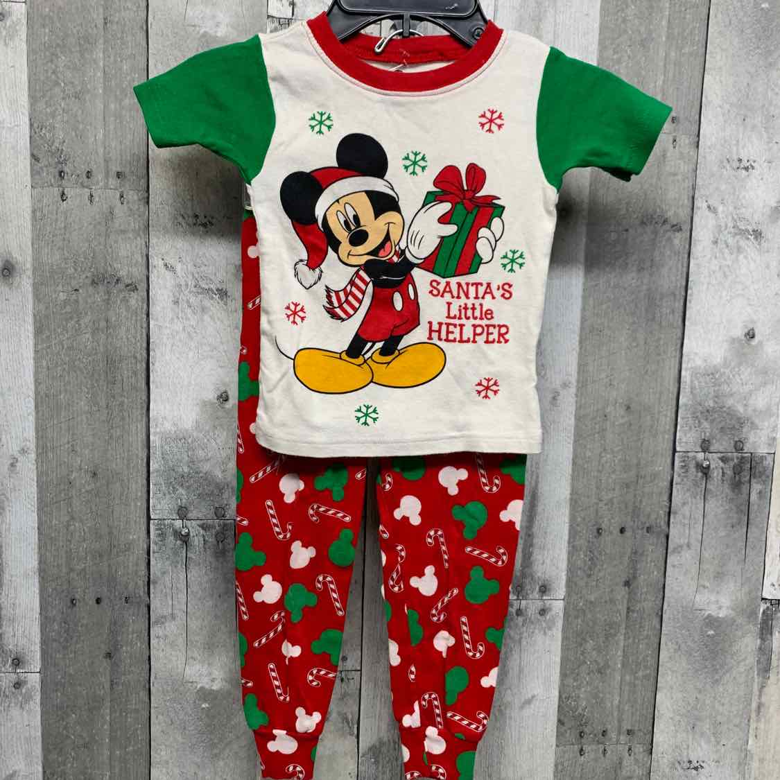 Size 4 White/Red Disney 2pc PJs