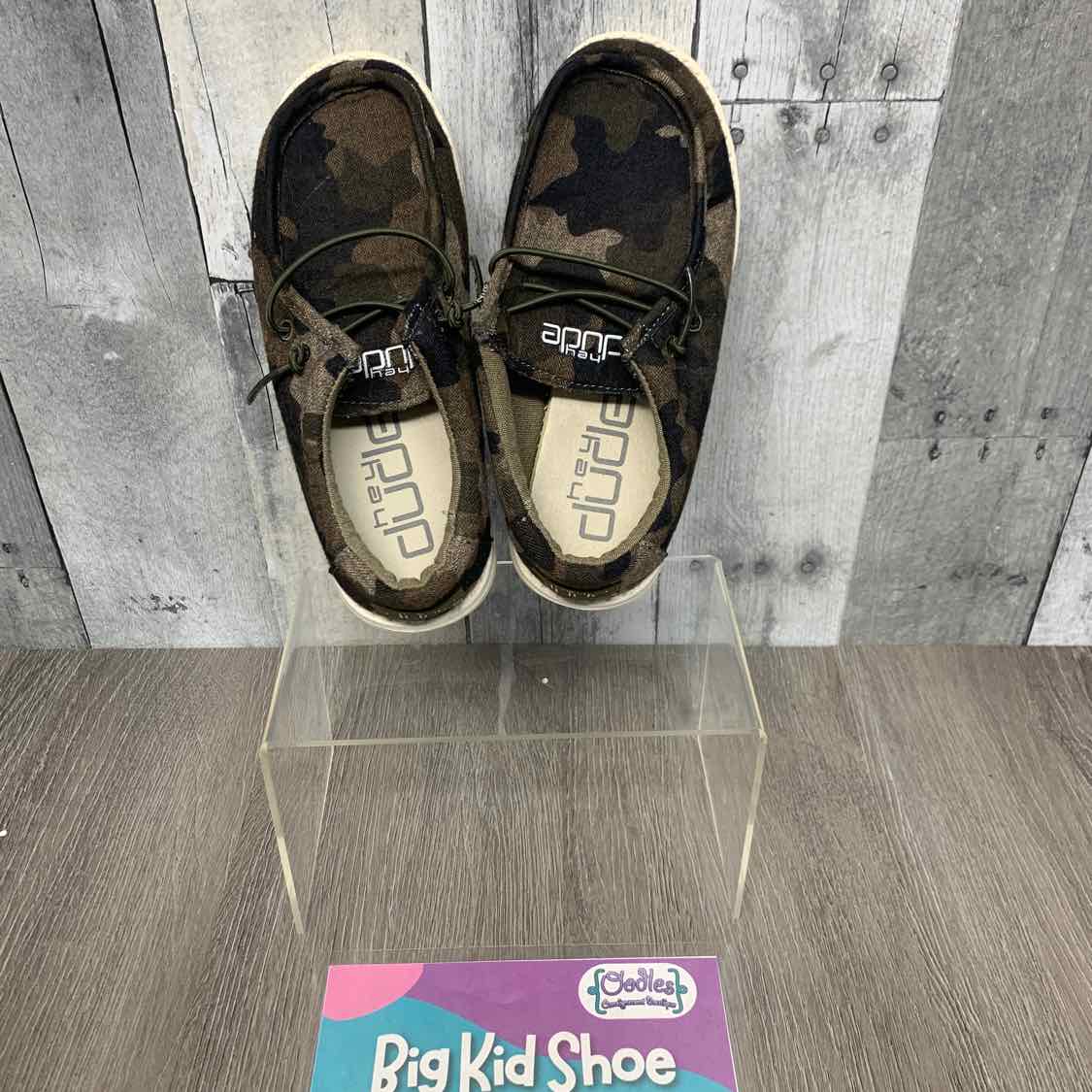 Size 13 Green Camo Hey Dude Loafers