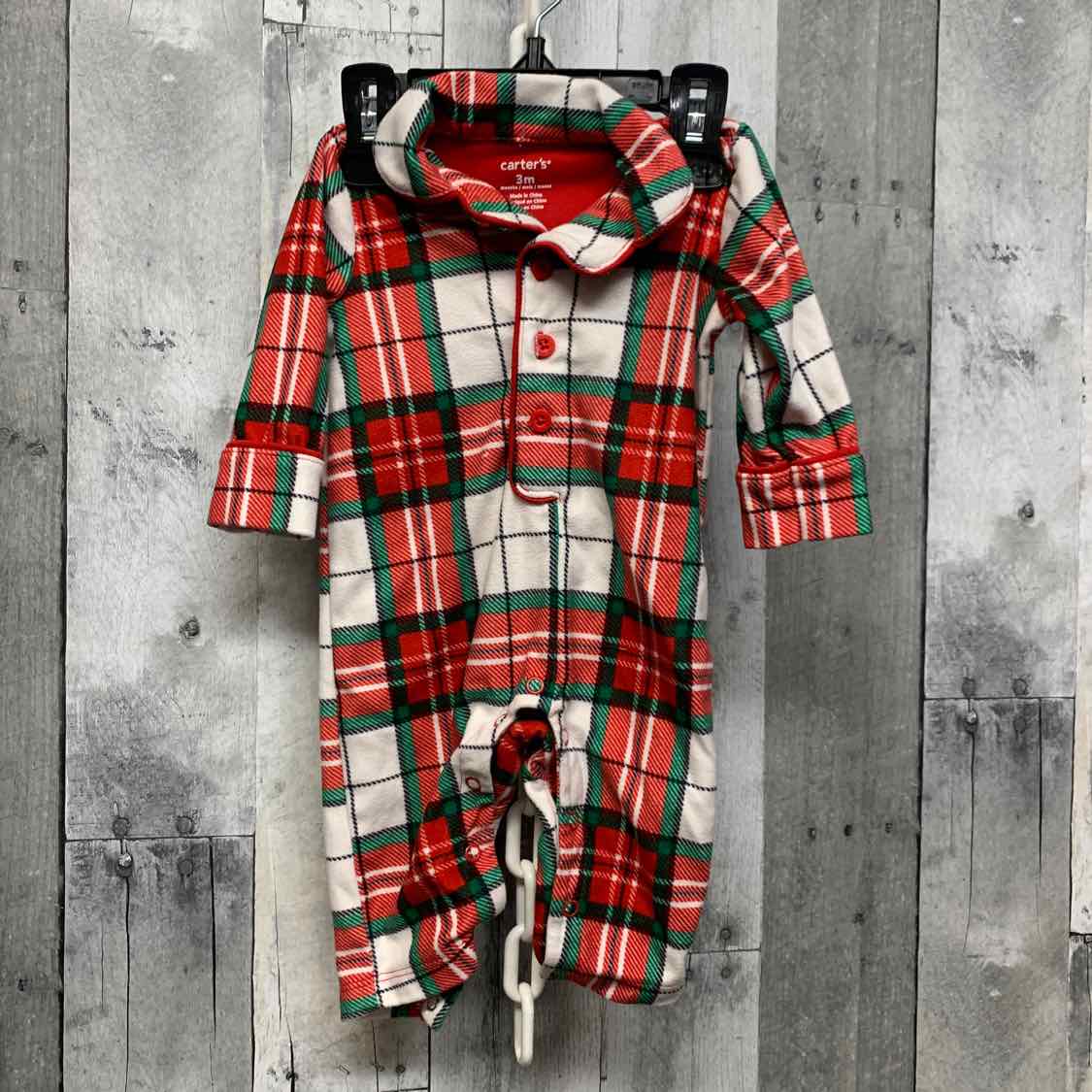 Size 3 Months White/Red Carter's Romper