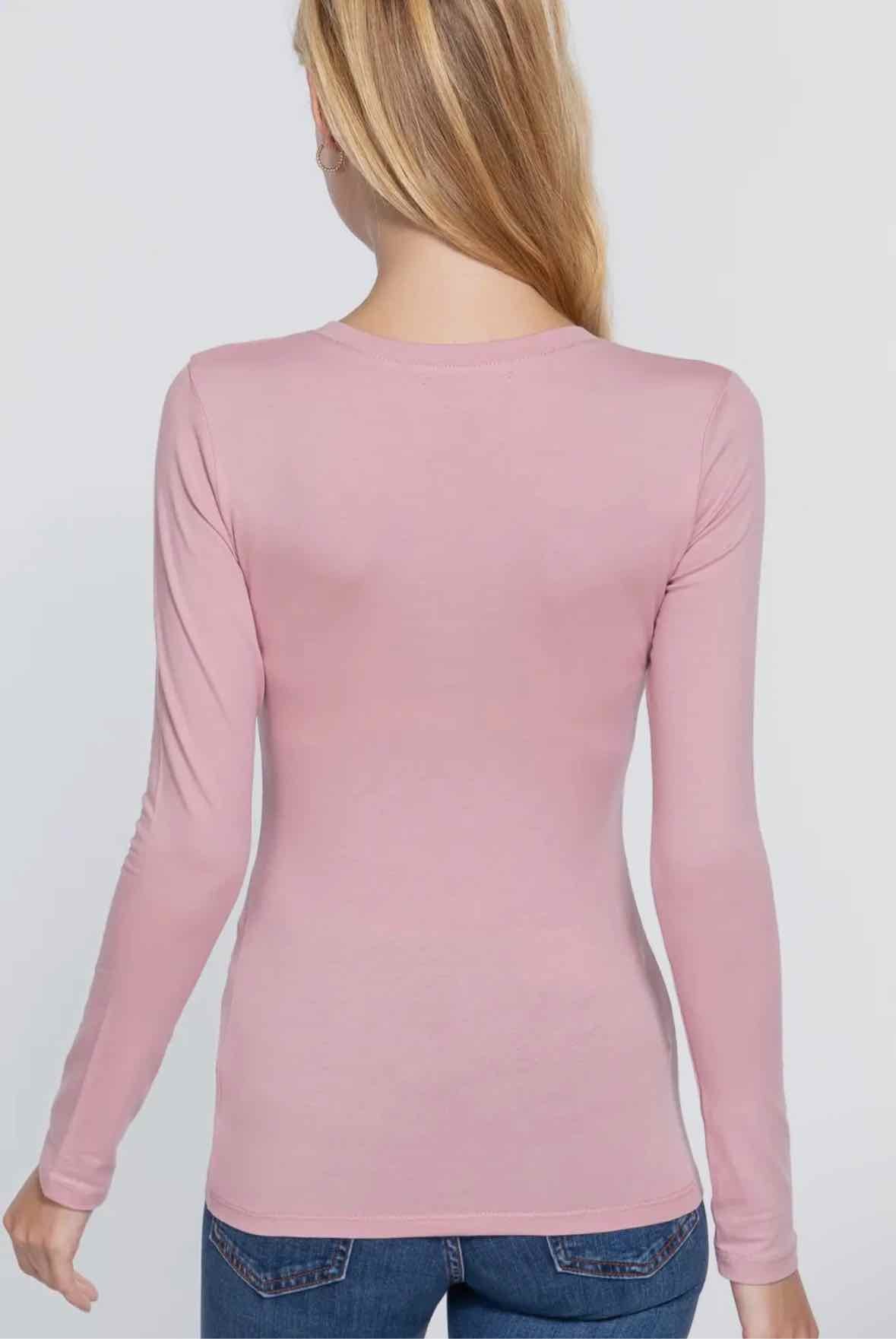 Long Sleeve Crew Neck Cotton Spandex Jersey Top