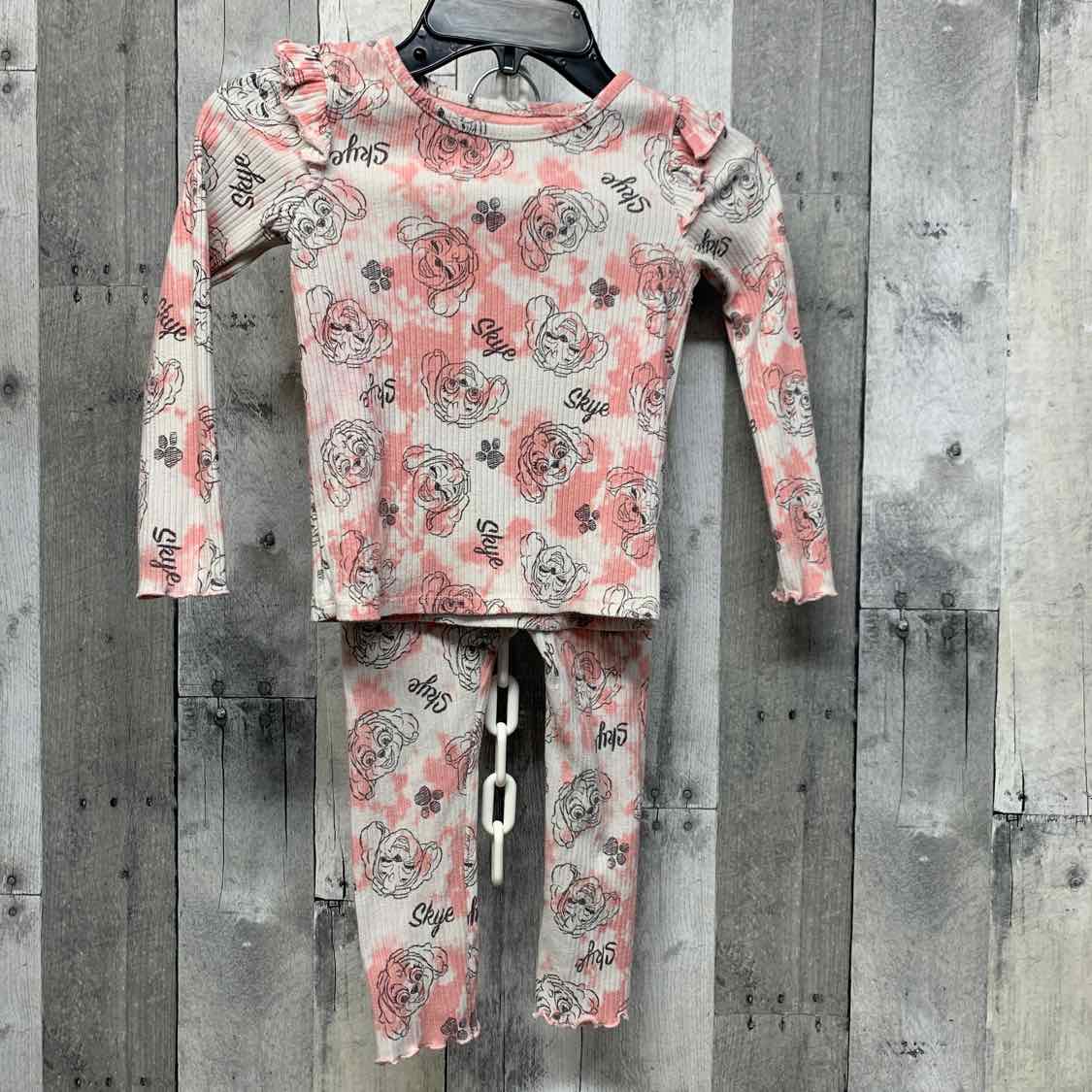 Size 4T Pink/White Paw Patrol 2pc PJs