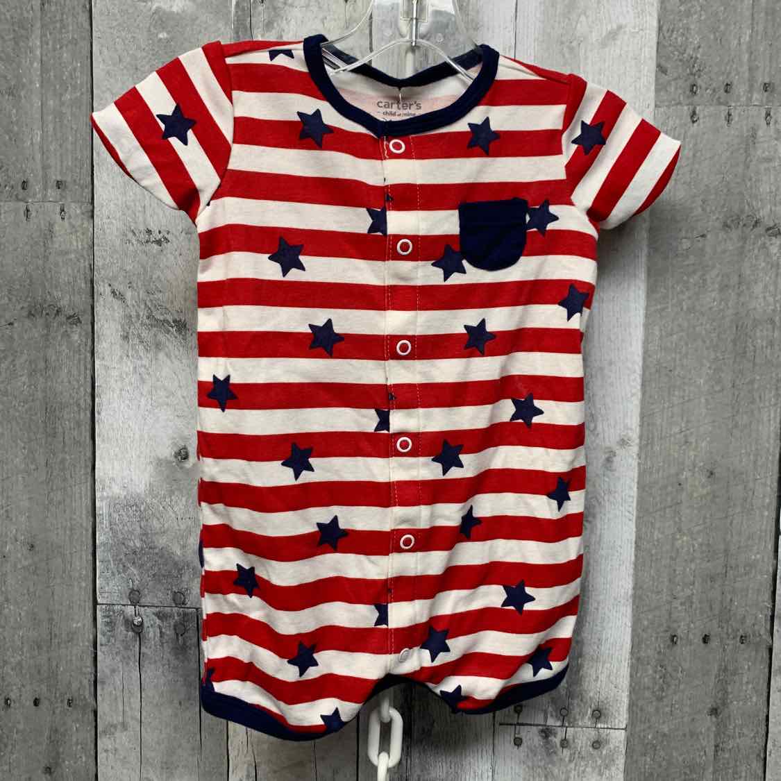 Size 6-9 Months Red/Navy Child of Mine Romper