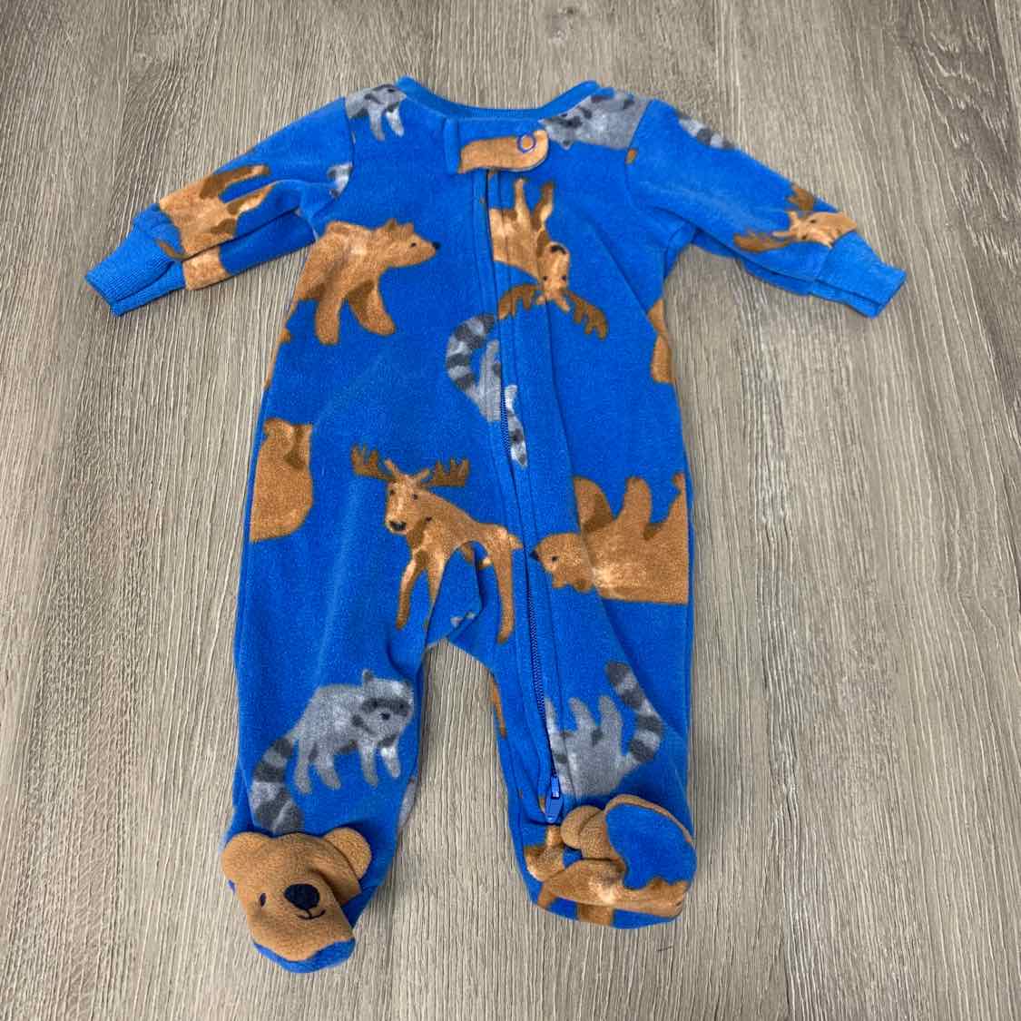 Size Preemie Blue Print Child of Mine Footy PJs