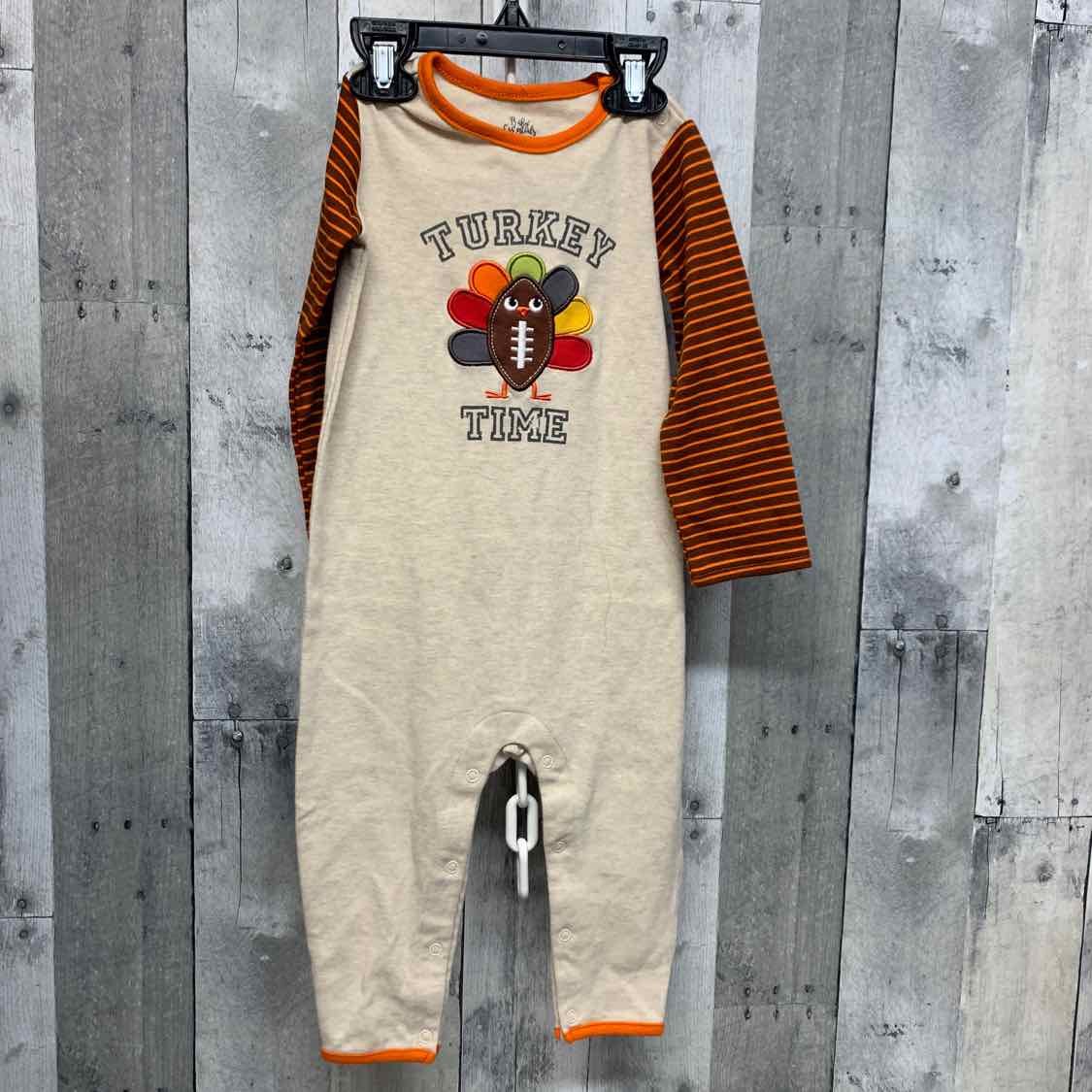 Size 24 Months Tan/Orange Baby Essentials Romper