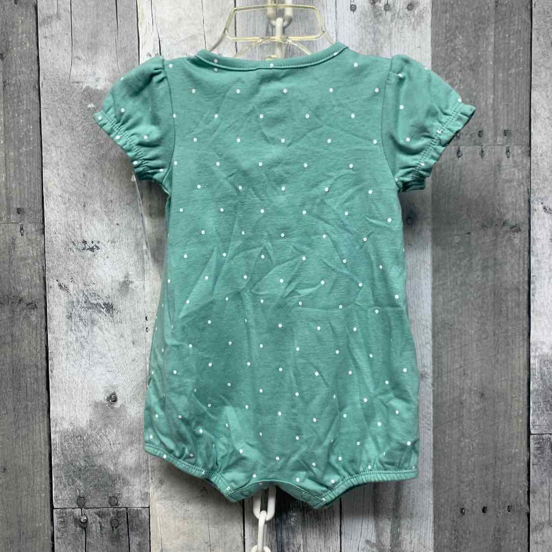 Size 6 Months Green Print Carter's Romper