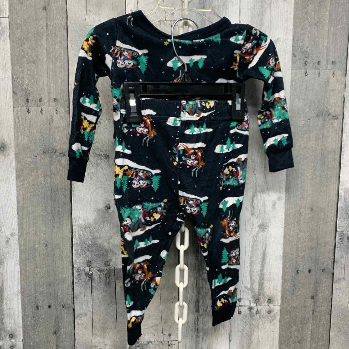 Size 18 Months Black Print Disney 2pc PJs