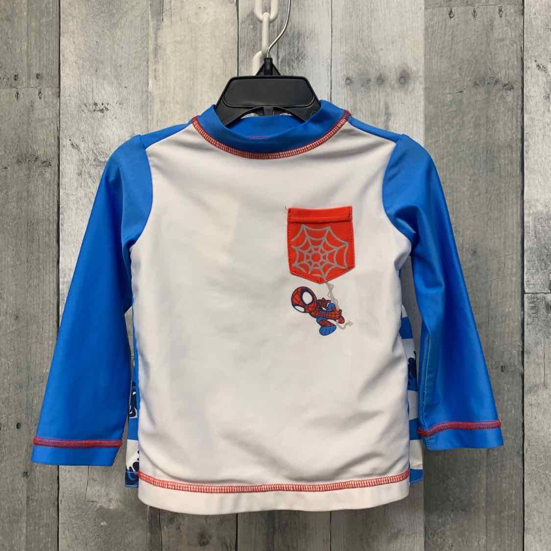 Size 18 Months Blue/White Spiderman 2pc+ Swim Suit